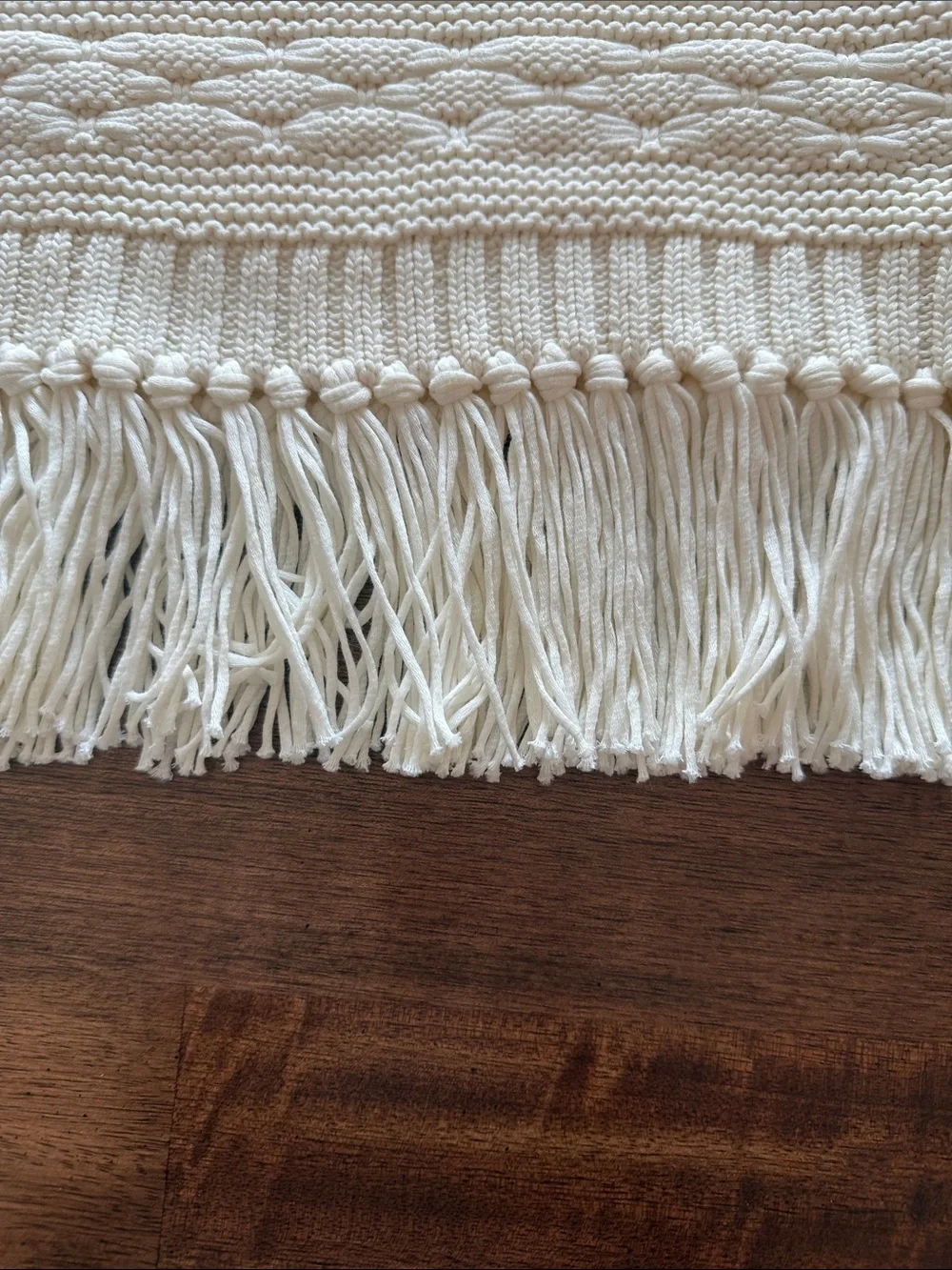 Amanda Uprichard Cream Textured Fringe skirt